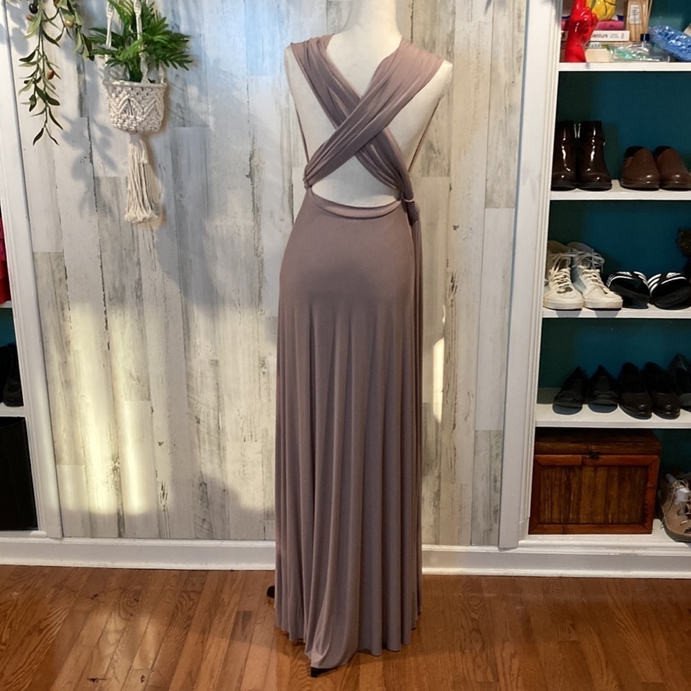 Lulu's Convertible Tricks of the Trade Taupe Maxi Dress - Picture 5 of 11